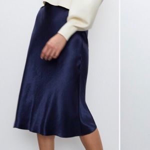 Beautiful blue satin skirt!!!! NEW WITH TAGS!!!